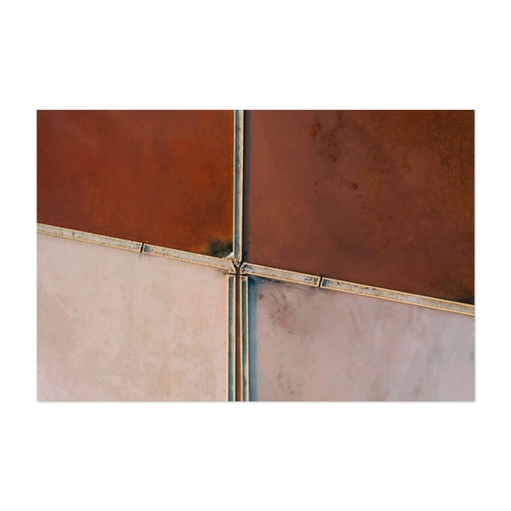 Earth's colorful Palette of Salt as seen from above - Sicily Italy Photography Abstract Geometric Minimalist Nature Landscape Pattern Unframed Wall Art Print 4 x 6 inches