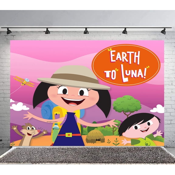 Earth to Luna Backdrop Banner Party Supplies Poster Movie Theme Background for Photography Birthday Decorations