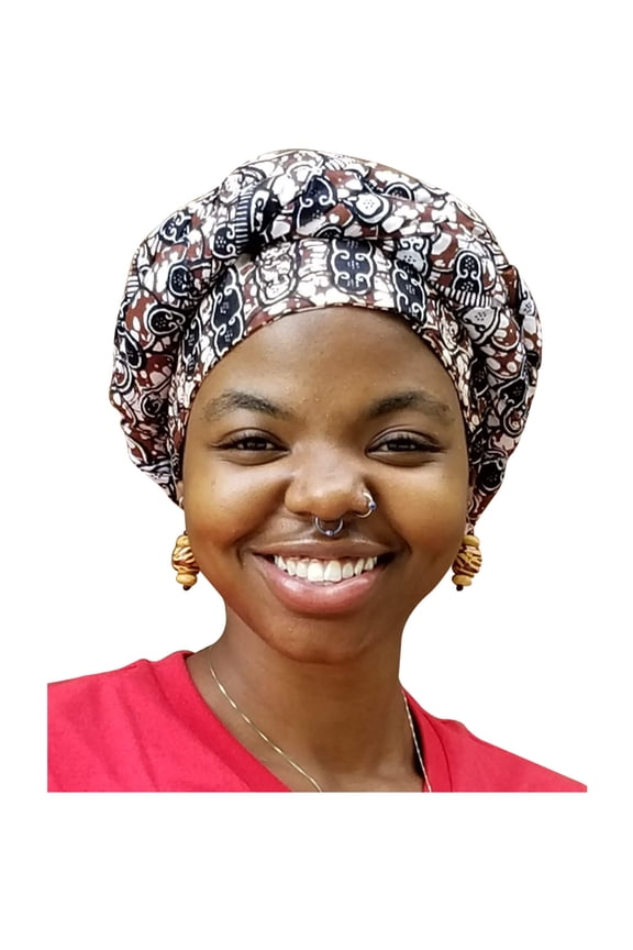 Earth-tone African Print Ankara Modu Hat Pre-tied Head Wrap