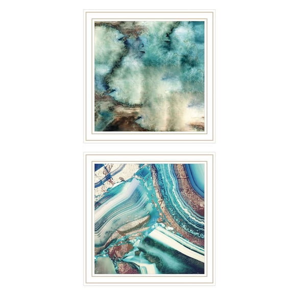 Earth tones I & Sea II by Sophie 6 Print Wall Art Wood Multi-Color