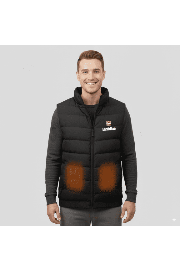 Men's Heated Vest Lightweight Water Resistant Jacket Black Small