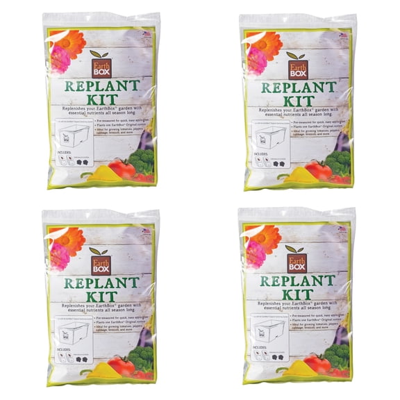 EarthBox 8-3-5 Natural Replant Kit (Pack of 4) - Fertilizer for Vegetable Gardens, Herbs, and Flowers