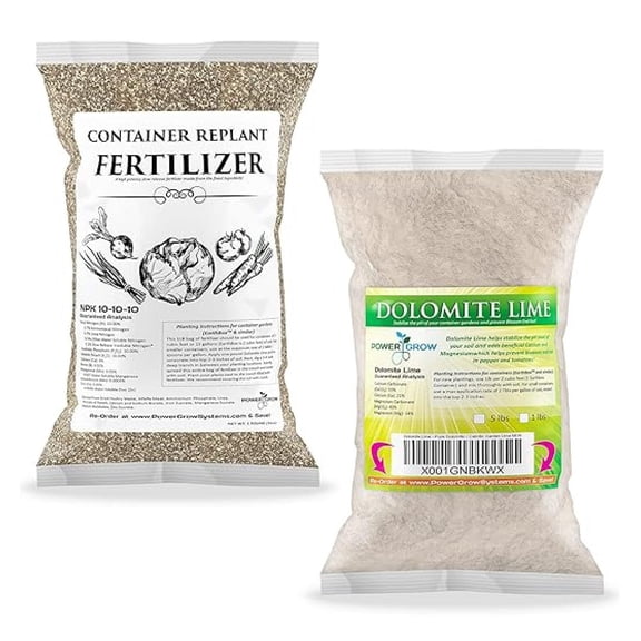 EarthBox Compatible & Container Garden Replanting Kit - Dolomite Lime + Fertilizer