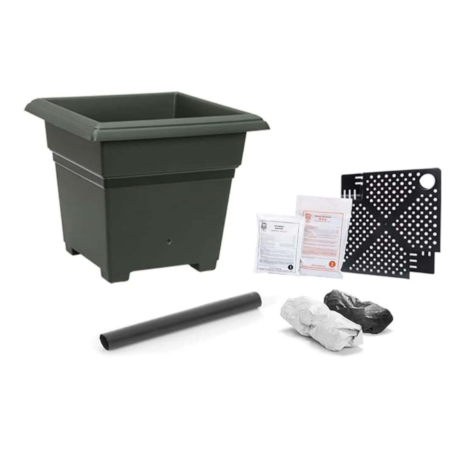 EarthBox Root & Veg Garden Kit - Green, 18x18x15 Inch Organic Container Gardening System for Carrots, Tomatoes, Parsnips & More - Includes Fertilizer & Dolomite