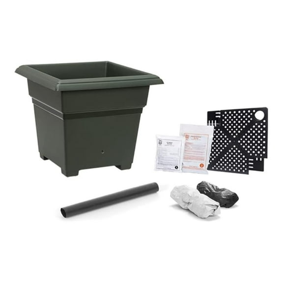 EarthBox Root & Veg Garden Kit - Green, 18x18x15 Inch Organic Container Gardening System for Carrots, Tomatoes, Parsnips & More - Includes Fertilizer & Dolomite