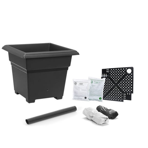 EarthBox Root & Veg Garden Kit with Standard 7-7-7 Fertilizer - Black