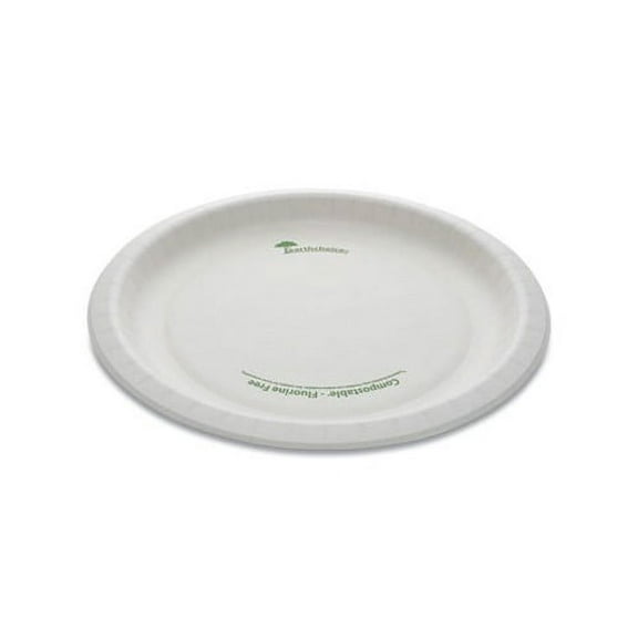 EarthChoice Pressware Compostable Dinnerware Plate, 10" Diameter, White, 300/Carton