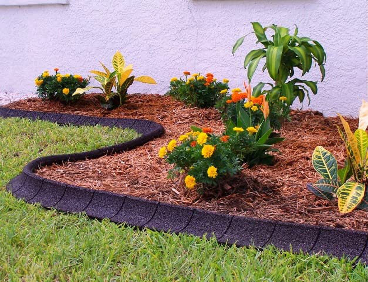 EarthCurb Black Recycled Rubber 4ft Lawn Edging (4pc Box) - Walmart.com, image size:1254x960