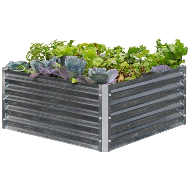 High Square Galvanized Steel Raised Garden Bed, 40" x 40"