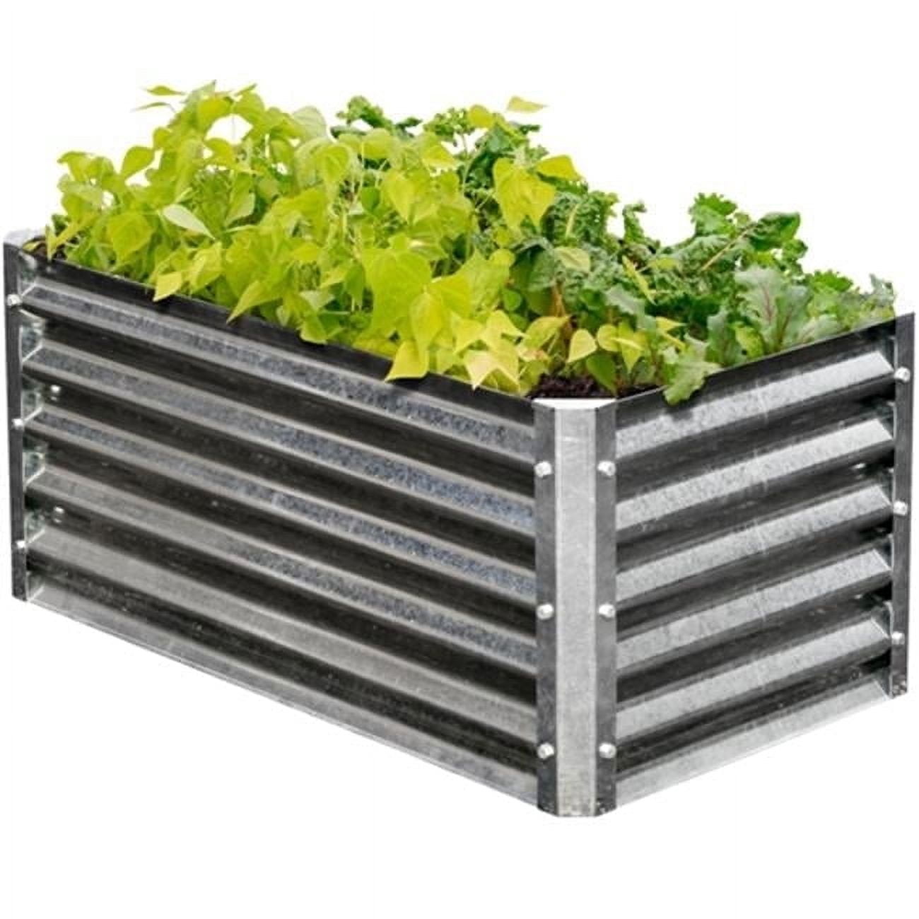 EarthMark MGB-H042 Alto Series 22 x 40 x 17 in. Rectangle Galvanized Metal Raised Garden Bed