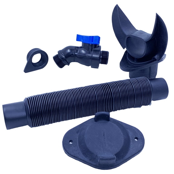 EarthMark Round Diverter, Winter Cover, Fill Hose, Hose Seal, Screws, Threaded Seal, Blue Top Shut Off Valve