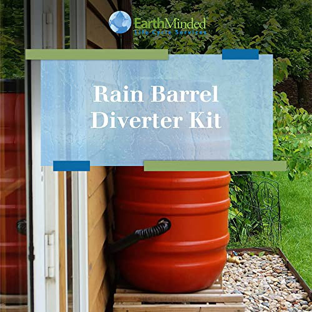 EarthMinded Rain Barrel Diverter and Parts Kit, 2 Pack for 2 x 3 and