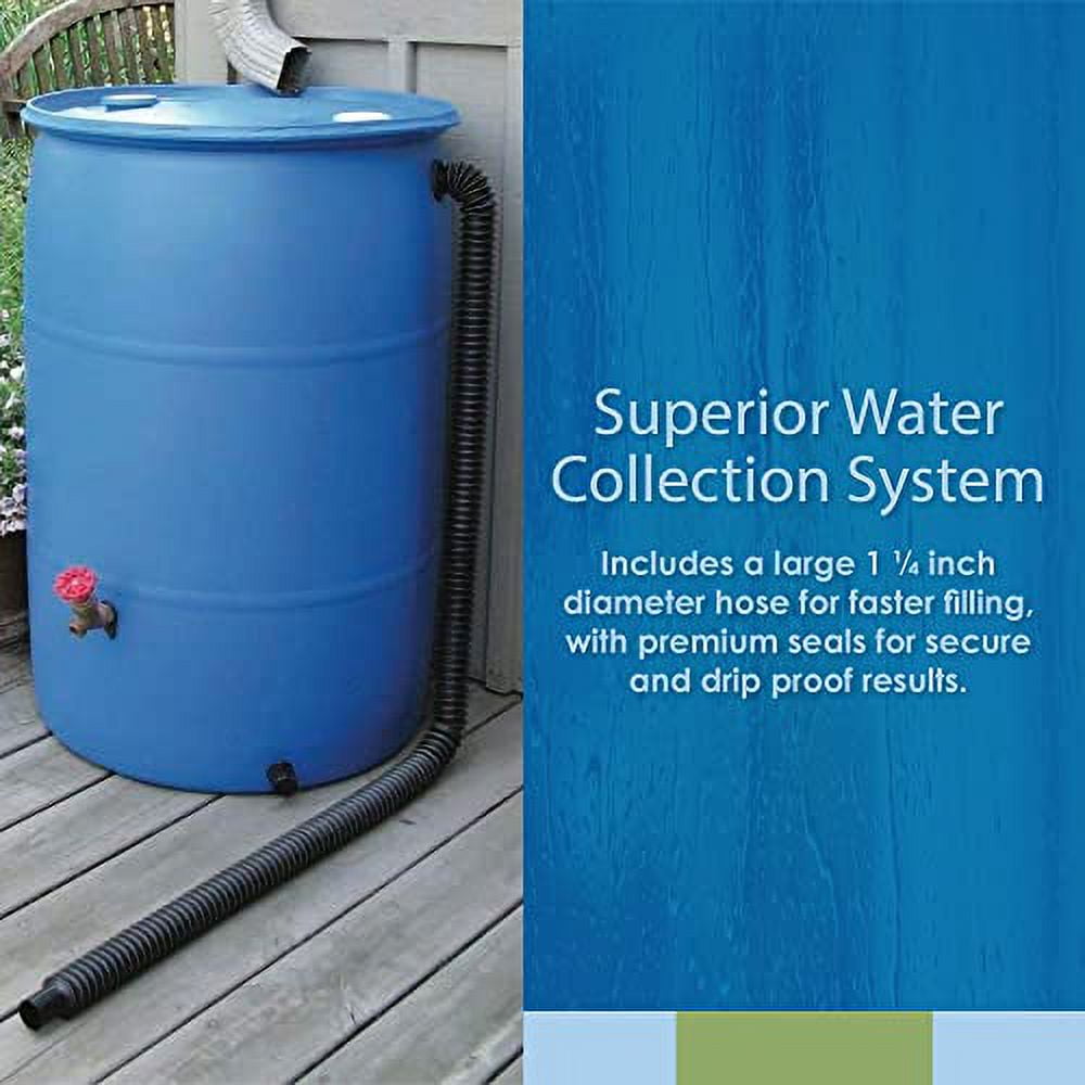 EarthMinded Rain Barrel Overflow Kit Divert Water Away from Full Rain