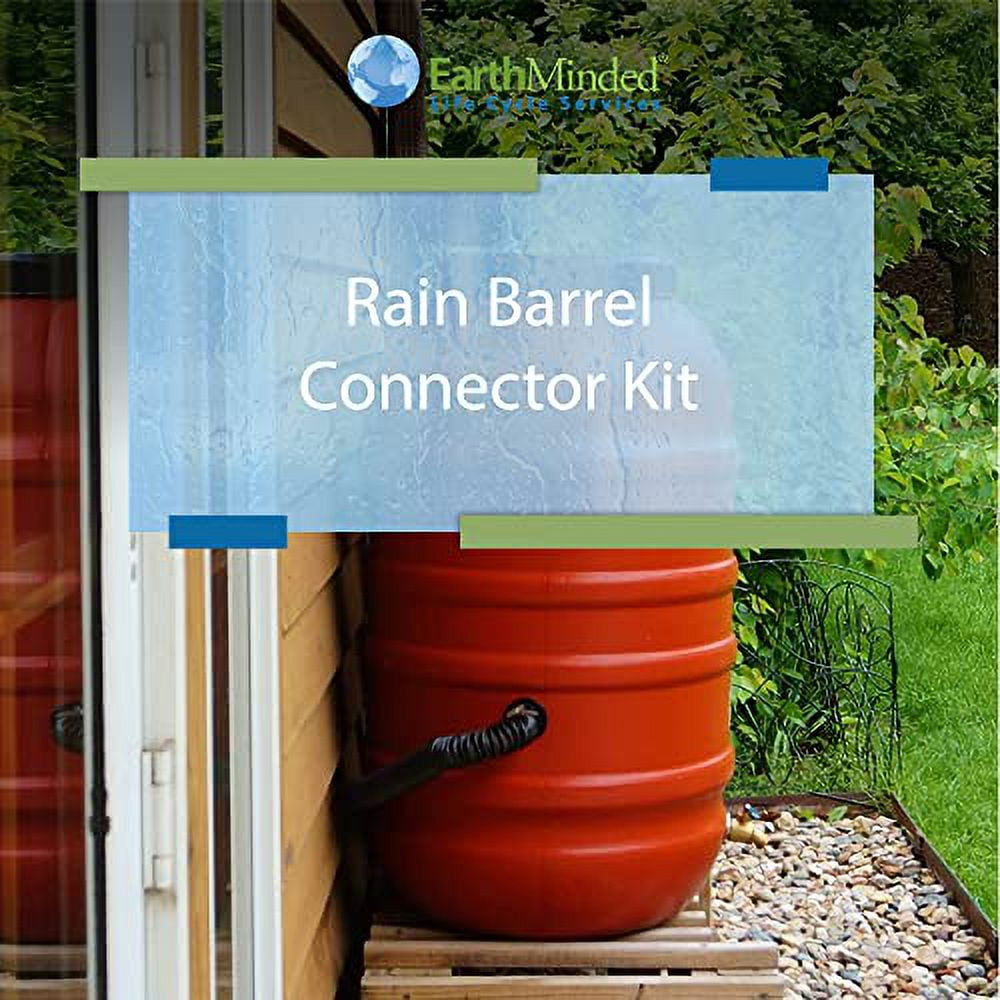 EarthMinded Rain Barrel Overflow Kit Divert Water Away from Full Rain