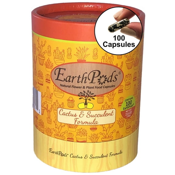 EarthPods® CACTUS + SUCCULENT Organic Plant Food Spikes (100 Fertilizer Capsules)