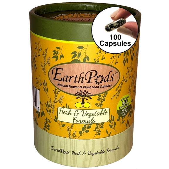 EarthPods® HERB & VEGETABLE Organic Plant Food Spikes (100 Fertilizer Capsules)