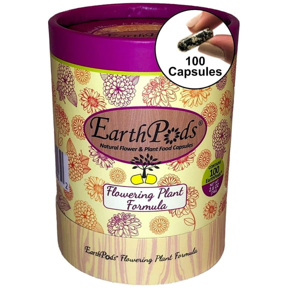 EarthPods Organic Flower Food Fertilizer Spikes – Slow Release Bloom Booster Sticks (100 Concentrated Capsules) – Potted Roses – Easy: Push in Soil & Water – NO Liquid, Mess or Smell – Made in USA