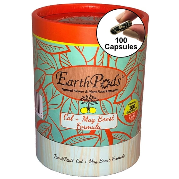 EarthPods Organic Pepper & Tomato Fertilizer Spikes – Cal Mag Plant Supplement – Blossom End Rot Stop (100 Concentrated Capsules) – Easy: Push in Soil & Water – NO Liquid, Mess or Smell – Made in USA
