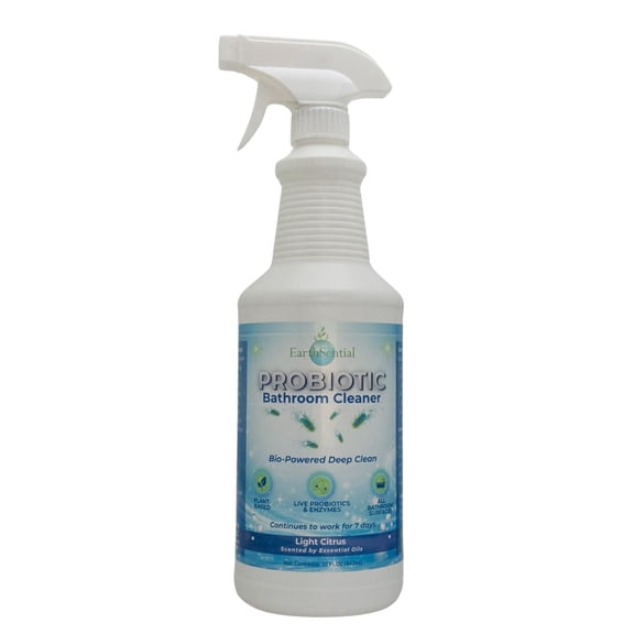 EarthSential Probiotic Bathroom Cleaner Spray, 7-Day Continuous Clean, Plant-Based, Non-Toxic, Eliminates Odors at the Source, 32 oz