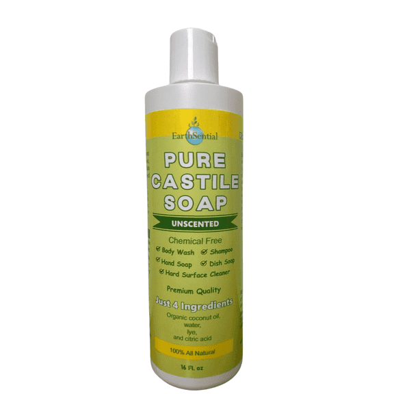 EarthSential Pure Castile Soap Unscented Liquid 16 oz