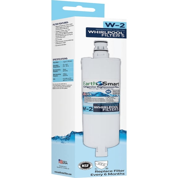 EarthSmart W2 Whirlpool Icemaker & Refrigerator Water Filter Cartridge - Pack of 8