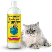 Earthbath Hypoallergenic Cat Shampoo, Fragrance Free Cat Wash with Aloe Vera & Plant-Based Cleansers, Soap Free pH Balanced Pet Shampoo, 16 Fl Oz