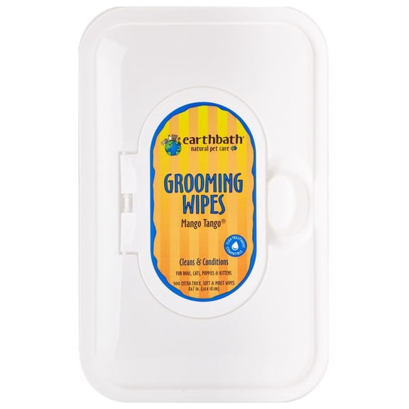 Earthbath Mango Tango Grooming Wipes for Cat & Dog 100 Count