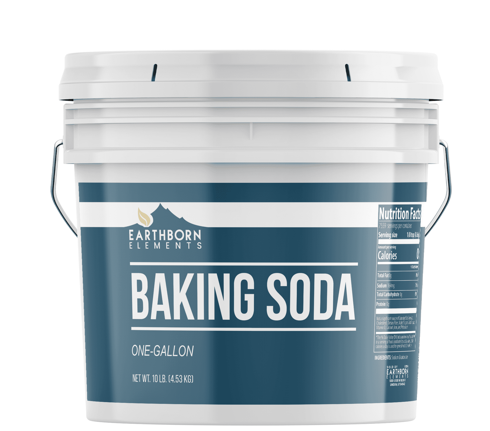 Earthborn Elements Baking Soda, 1 Gallon Resealable Bucket for Cooking ...