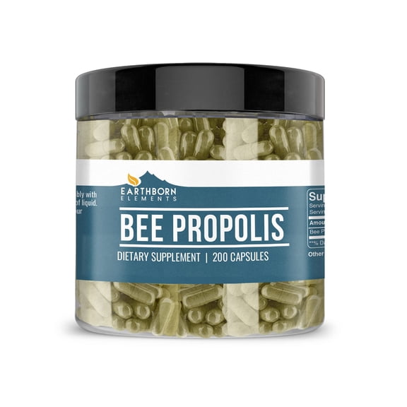 Earthborn Elements Bee Propolis 200 Capsules Pure & Natural, Gluten-Free & Non-GMO