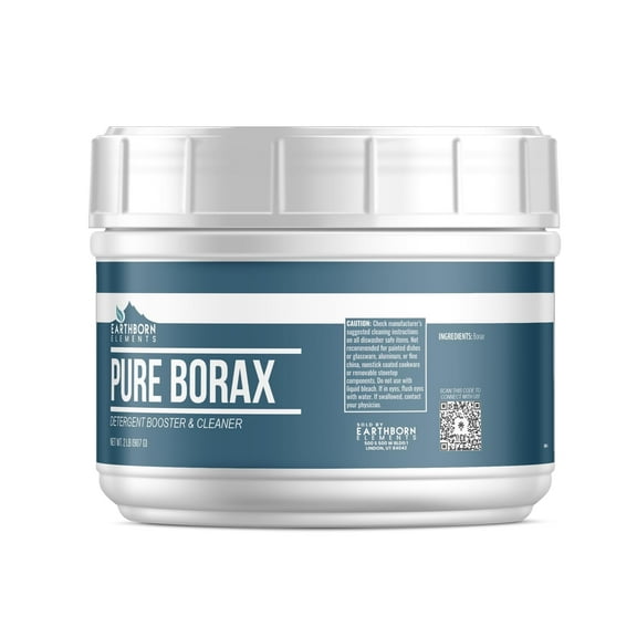 Earthborn Elements Borax Powder 2 lb, Multipurpose Cleaner & Detergent Booster, Resealable Tub