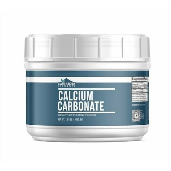 Earthborn Elements Calcium Carbonate Powder 1.5 lb, Natural Antacid, Convenient Mess Free Resealable Tub