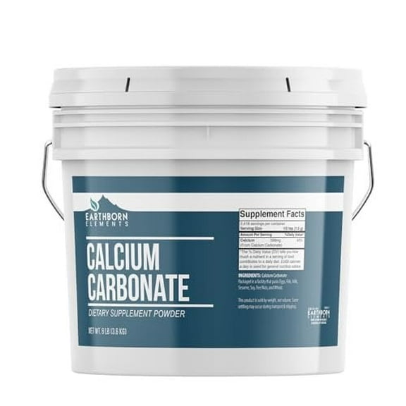 Earthborn Elements Calcium Carbonate Powder 1 Gallon, Natural Antacid, Limestone Powder, Resealable Bucket