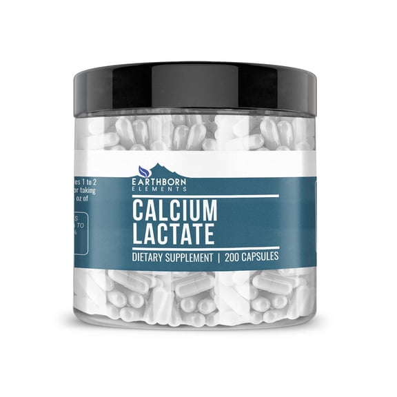 Earthborn Elements Calcium Lactate 200 Capsules Calcium Supplement