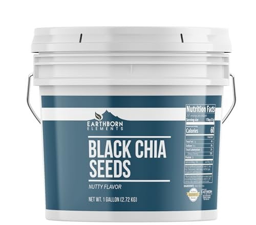 Earthborn Elements Chia Seeds, 1 Gallon Bucket, Nutty Flavor, Baked Goods & More
