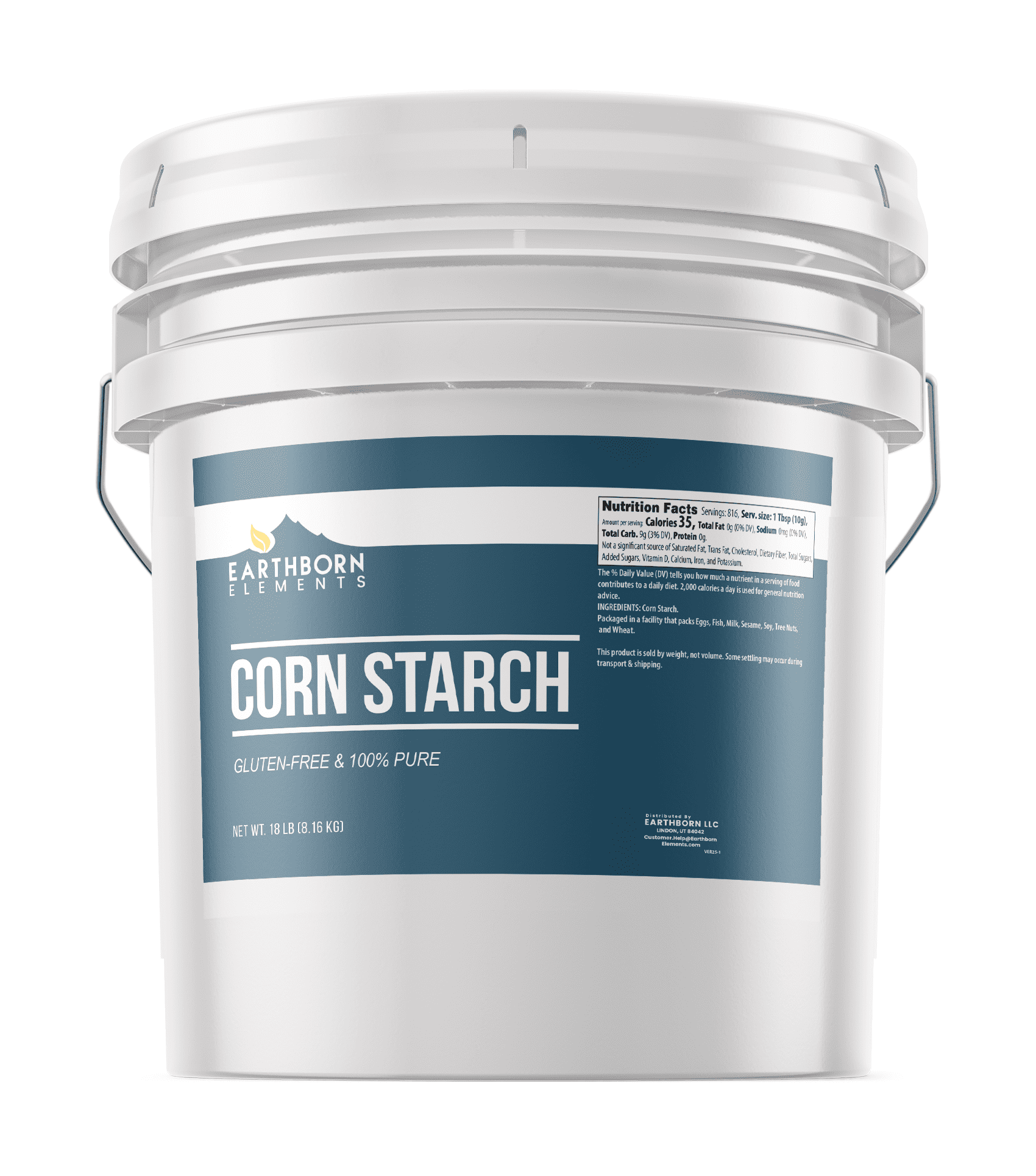 Earthborn Elements Corn Starch 3.5 Gallon, Thickener For Sauces, Soup, & Gravy