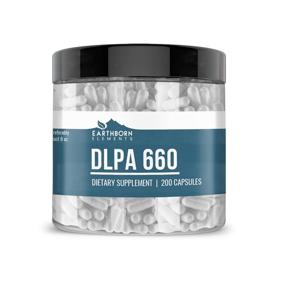 Earthborn Elements DL-Phenylalanine 200 Capsules, Pure & Undiluted, No Additives