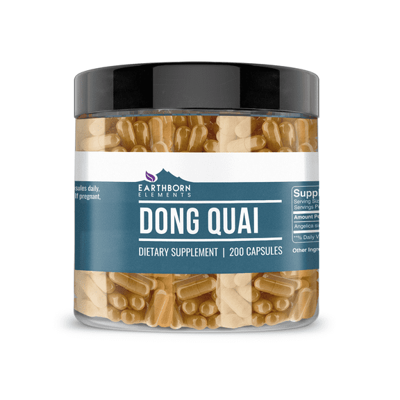 Earthborn Elements Dong Quai 200 Capsules, Pure & Undiluted, No Additives