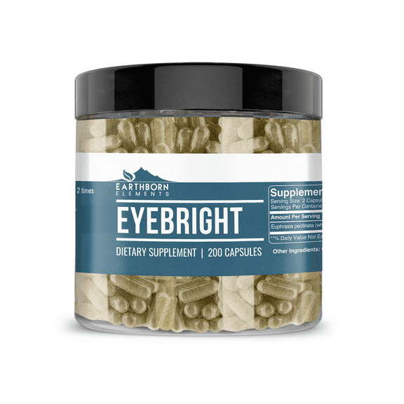 Earthborn Elements Eyebright 200 Capsules, Pure & Undiluted, No Additives