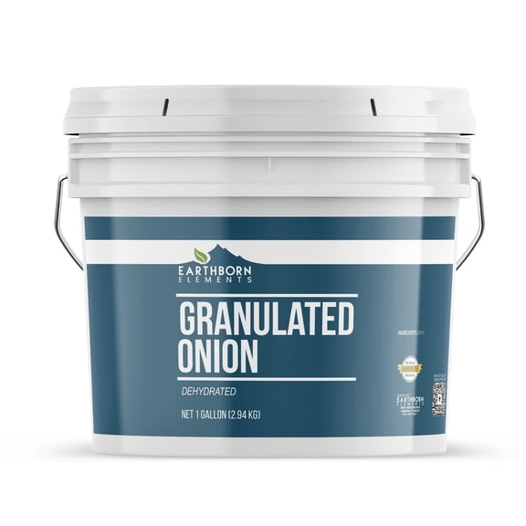 Earthborn Elements Granulated Onion 1 Gallon Bucket, Kitchen Staple, Bulk Size (6.5 Pound)