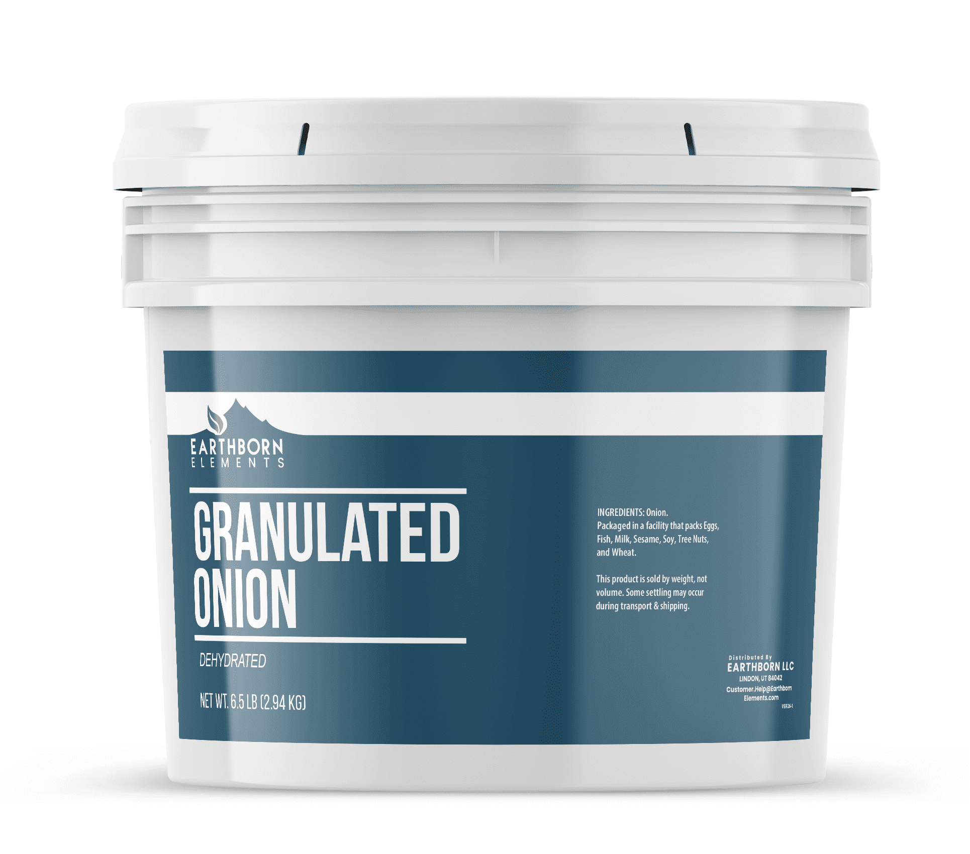 Earthborn Elements Granulated Onion 1 Gallon Bucket, Kitchen Staple, Bulk Size (6.5 Pound)