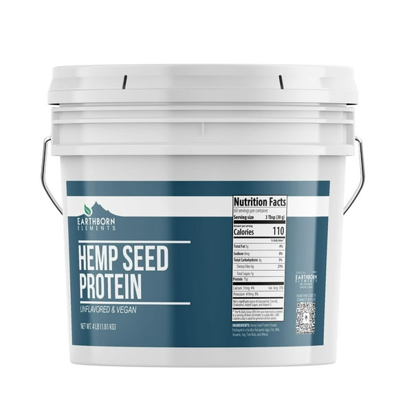 Earthborn Elements Hemp Seed Protein 1 Gallon Bucket, Smoothies & Shakes, Vegan