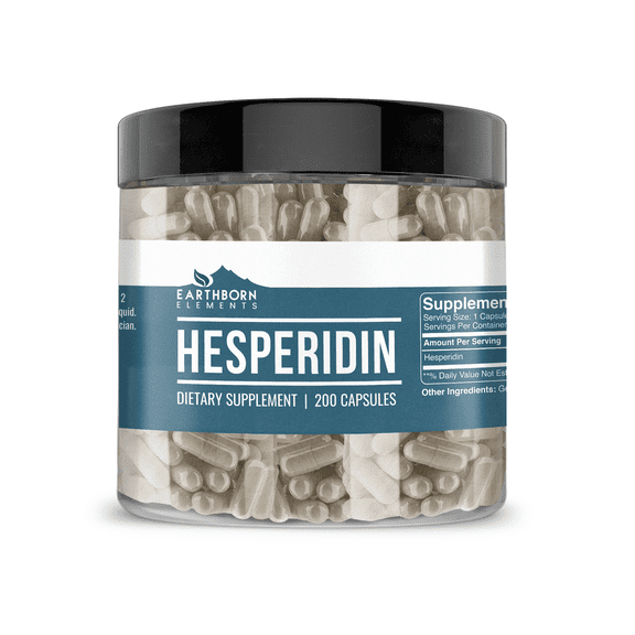 Earthborn Elements Hesperidin 200 Capsules, Pure & Undiluted, No Additives