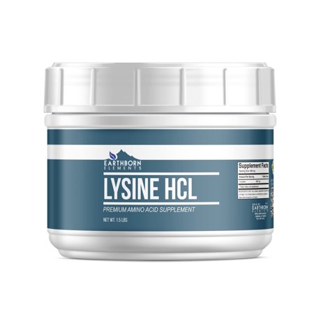 Earthborn Elements Lysine HCL Powder 1.5 lb, Always Pure, No Fillers Or Additives