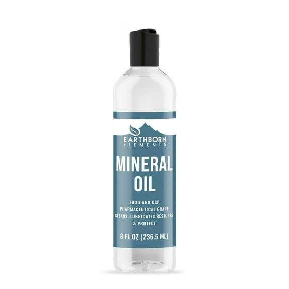 Earthborn Elements Mineral Oil 8 fl oz, Pure & Undiluted, No Additives Clear