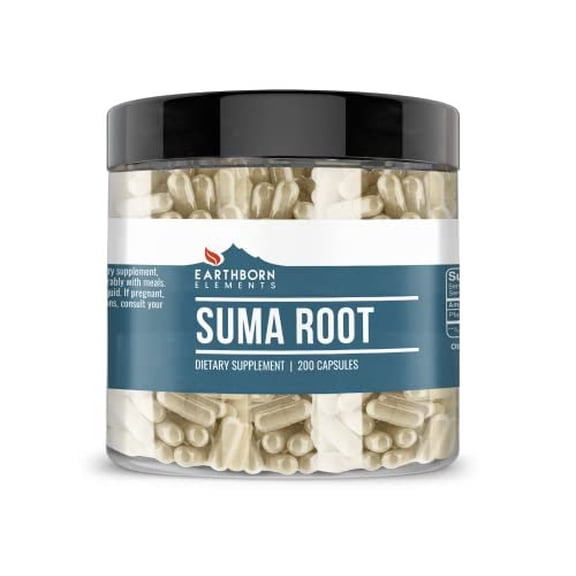Earthborn Elements Suma Root 200 Capsules, Pure & Undiluted, No Additives