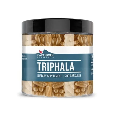 Earthborn Elements Triphala 200 Capsules, Pure & Undiluted, No Additives 200 Capsules