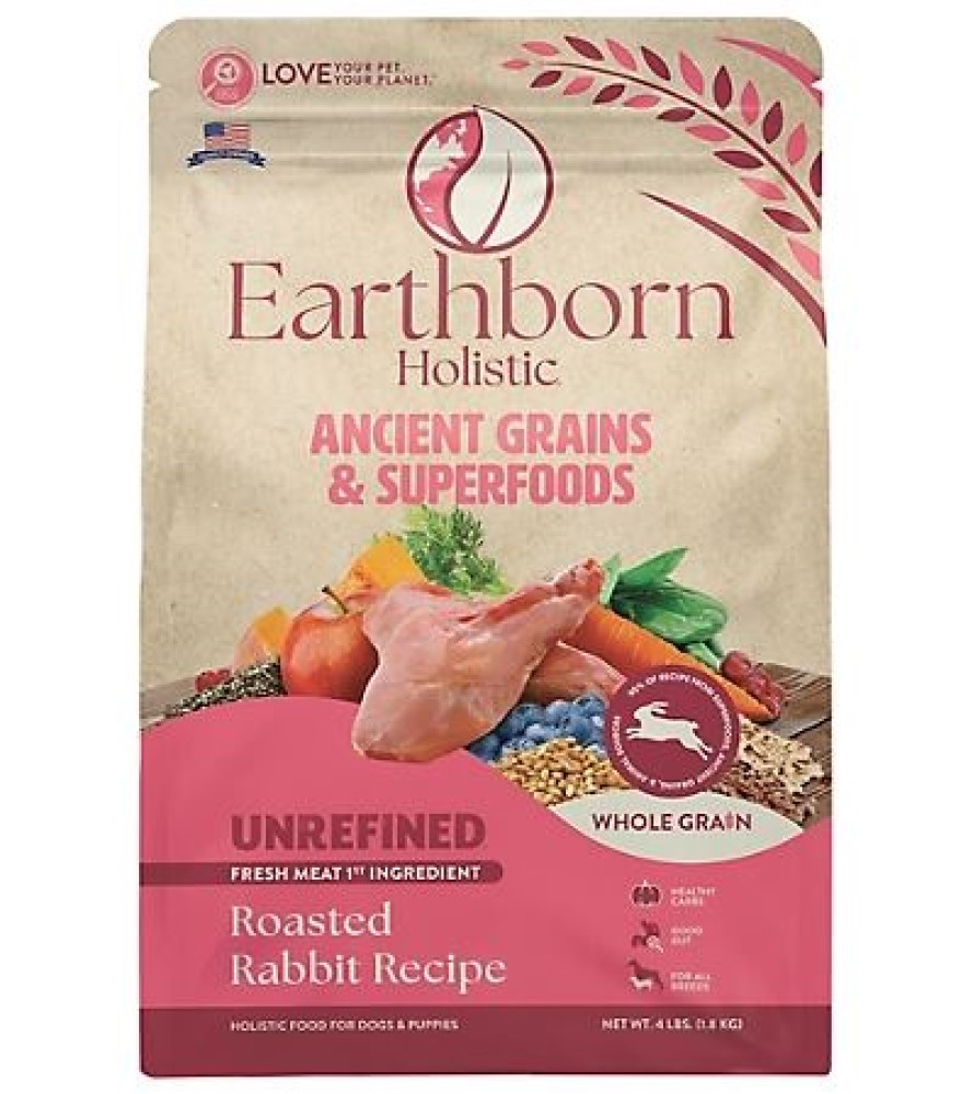 Earthborn Holistic 1750538 Unrefined Roasted Rabbit Dry Dog Food, 4 lb