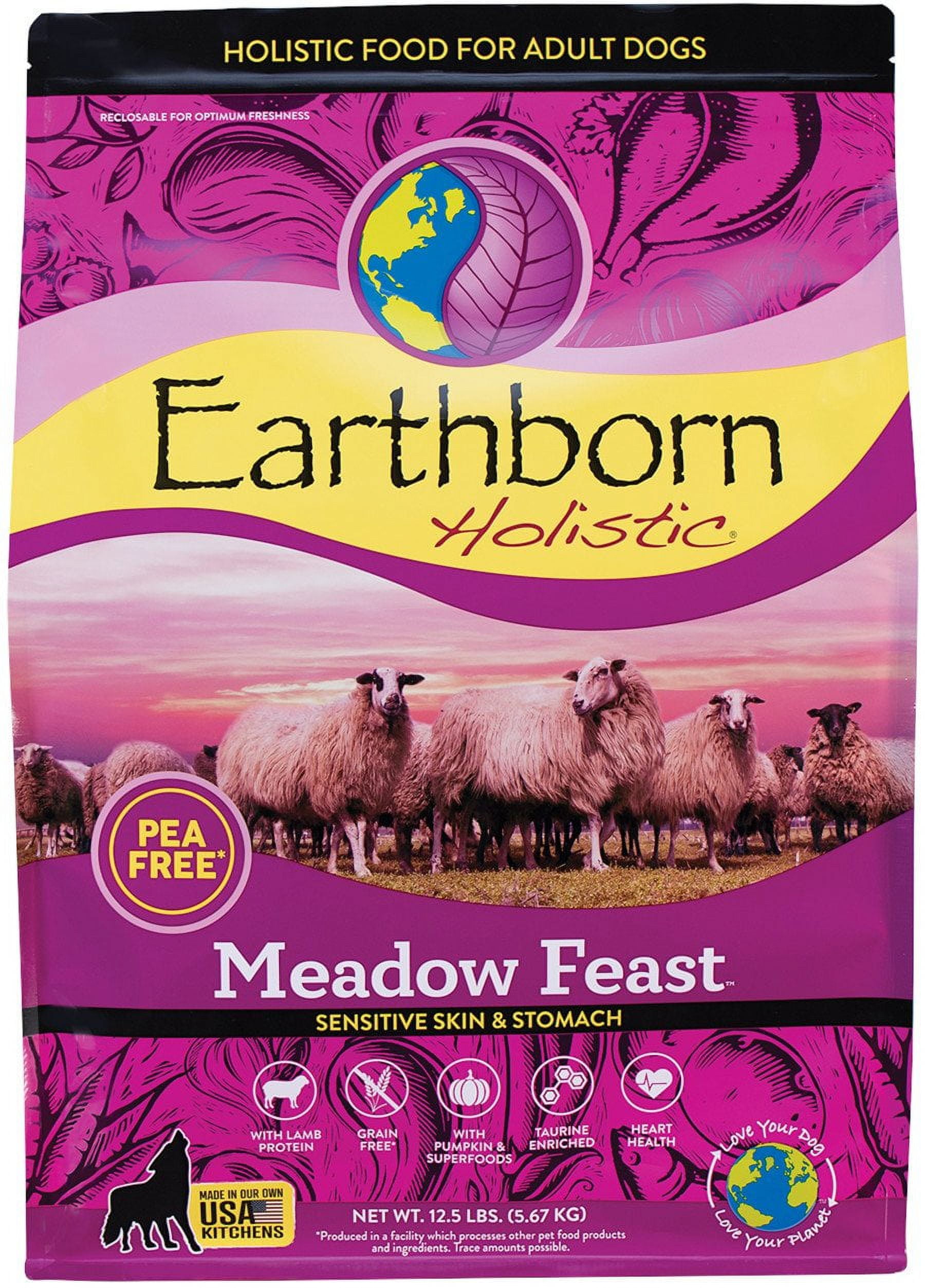 Earthborn Holistic Meadow Feast Grain-Free Dry Dog Food Lamb, 12.5 lb
