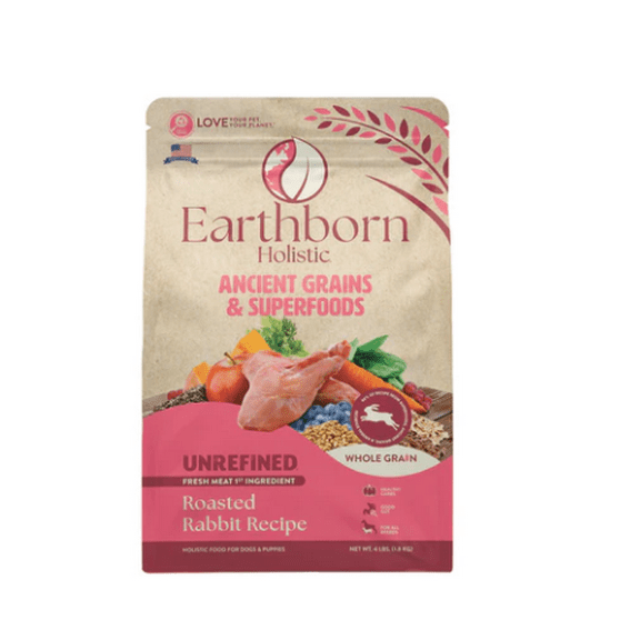 Earthborn Holistic Unrefined Roasted Rabbit with Ancient Grains & Superfoods Dry Dog Food 25 lb