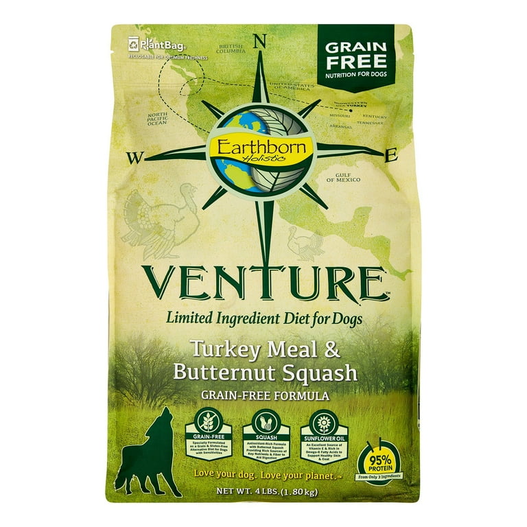 Earthborn Holistic Venture L.I.D. Grain Free Dry Dog Food Turkey Butternut Squash 1ea 4 lb Walmart